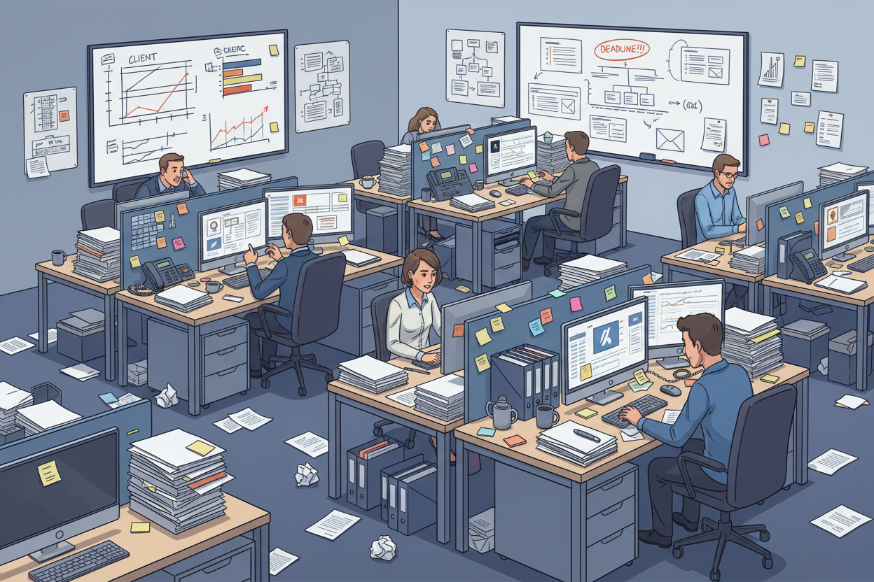 Agencies overwhelmed by client work and admin